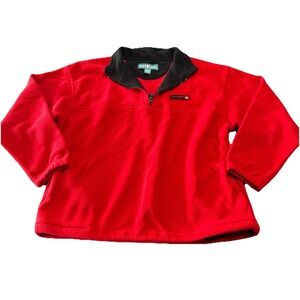 Vtg 90s BIG DOGS Fleece Pullover Men's XL 1/2 Zip Red Black Long Sleeve Shirt